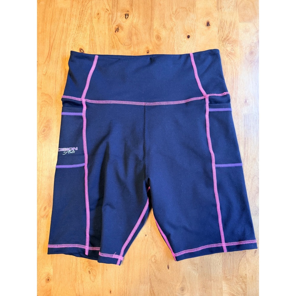 UC Sportswear Precision Arts Biker Shorts Black Pink Purple Contrast Stitch XL